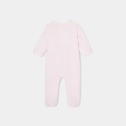 Baby girls loop velvet footed pyjamas
