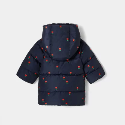Baby girl tulip pattern down jacket