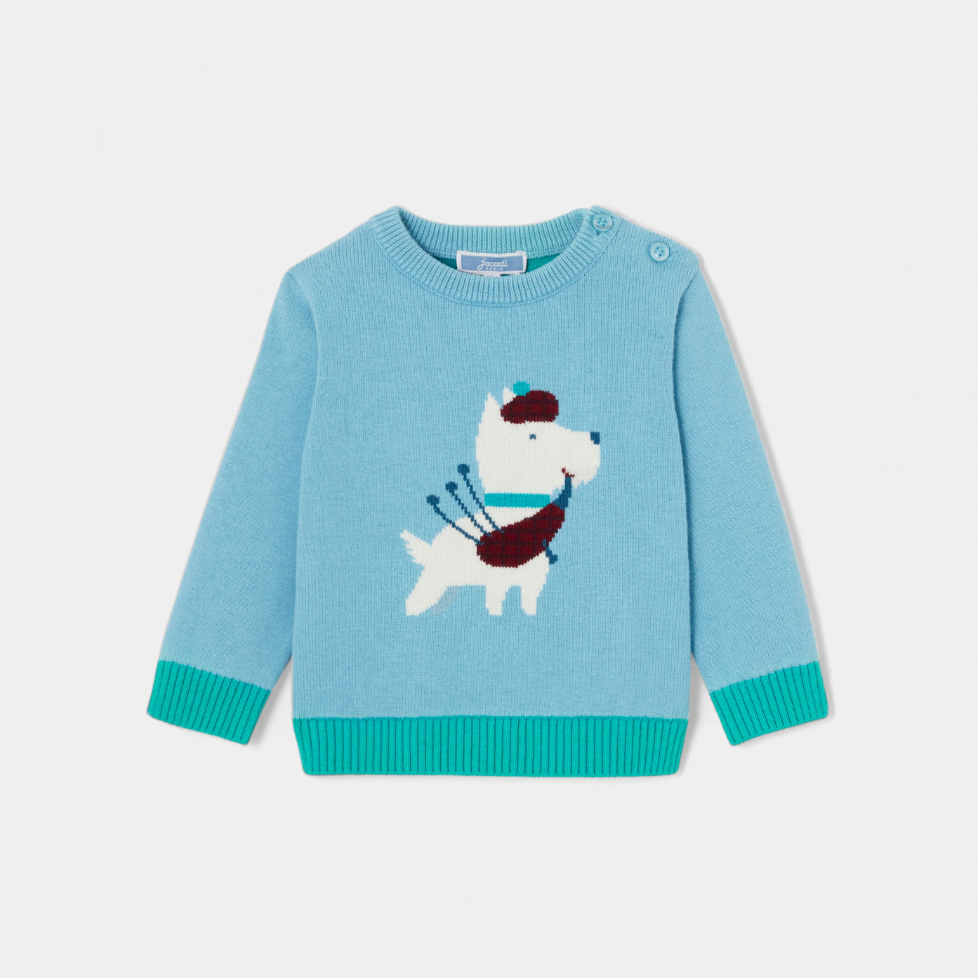 Mazuļu džemperis ar intarsijas suņu rakstu zēniem