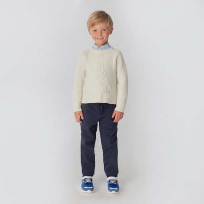 Zēnu džemperis ar dekoratīvu izšuvumu