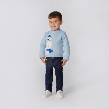 Mazuļu džemperis ar intarsijas rakstu zēniem