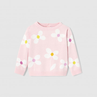 Mazuļu džemperis ar ziedu rakstu meitenēm