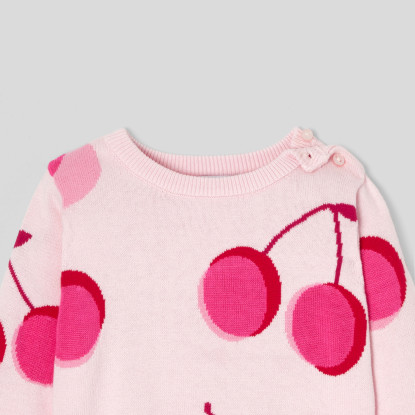 Mazuļu džemperis ar ķiršu apdruku meitenēm