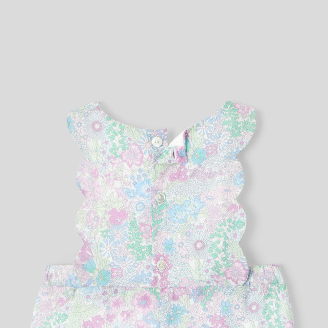 Baby girl jumpsuit in Liberty fabric