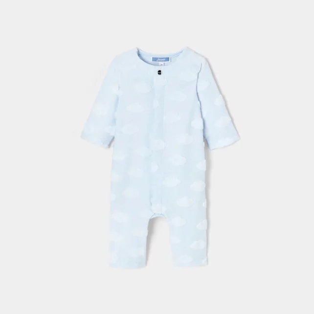 Baby boy jumpsuit with cloud pattern