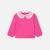 Baby girl jumper with double collar