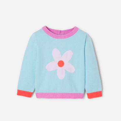 Meiteņu džemperis ar ziedu rakstu